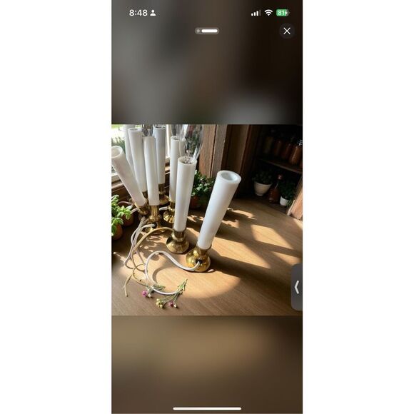 Lot of 8 vintage brass bottom plug in candelabras vintage Christmas - Picture 2 of 2